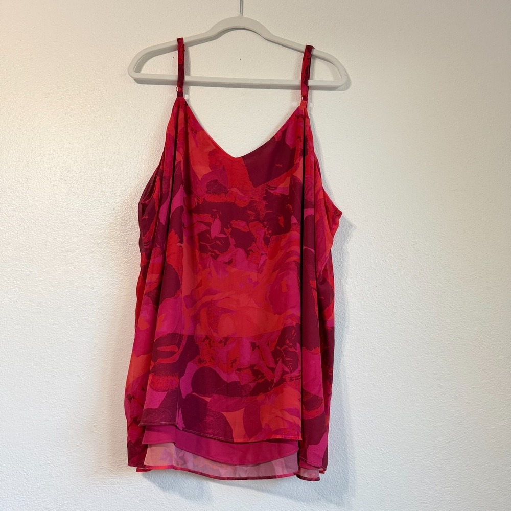 Torrid NWT Sophie Shady Rose Floral Chiffon‎ Swing Cami 5X Coquette Soft Girl - Picture 2 of 8